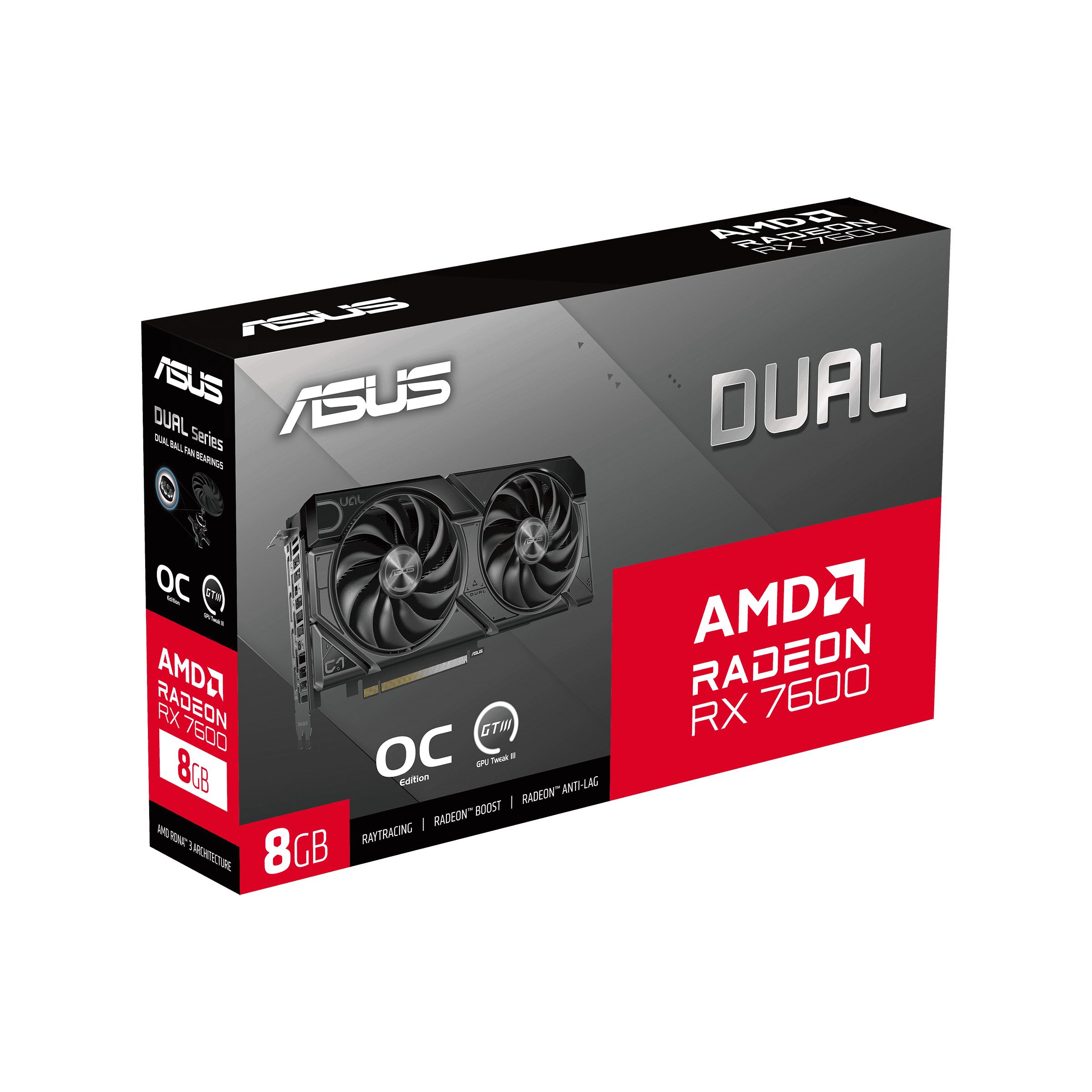 ASUS Radeon RX 7600 DUAL 8GB EVO OC (DUAL-RX7600-O8G-EVO) thumbnail