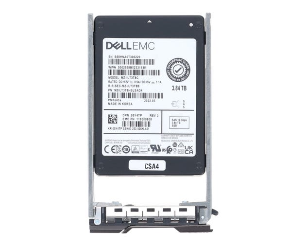 Dell 3.84TB SSD 2.5 SAS 12G RI (5Y4TP-RFB) thumbnail
