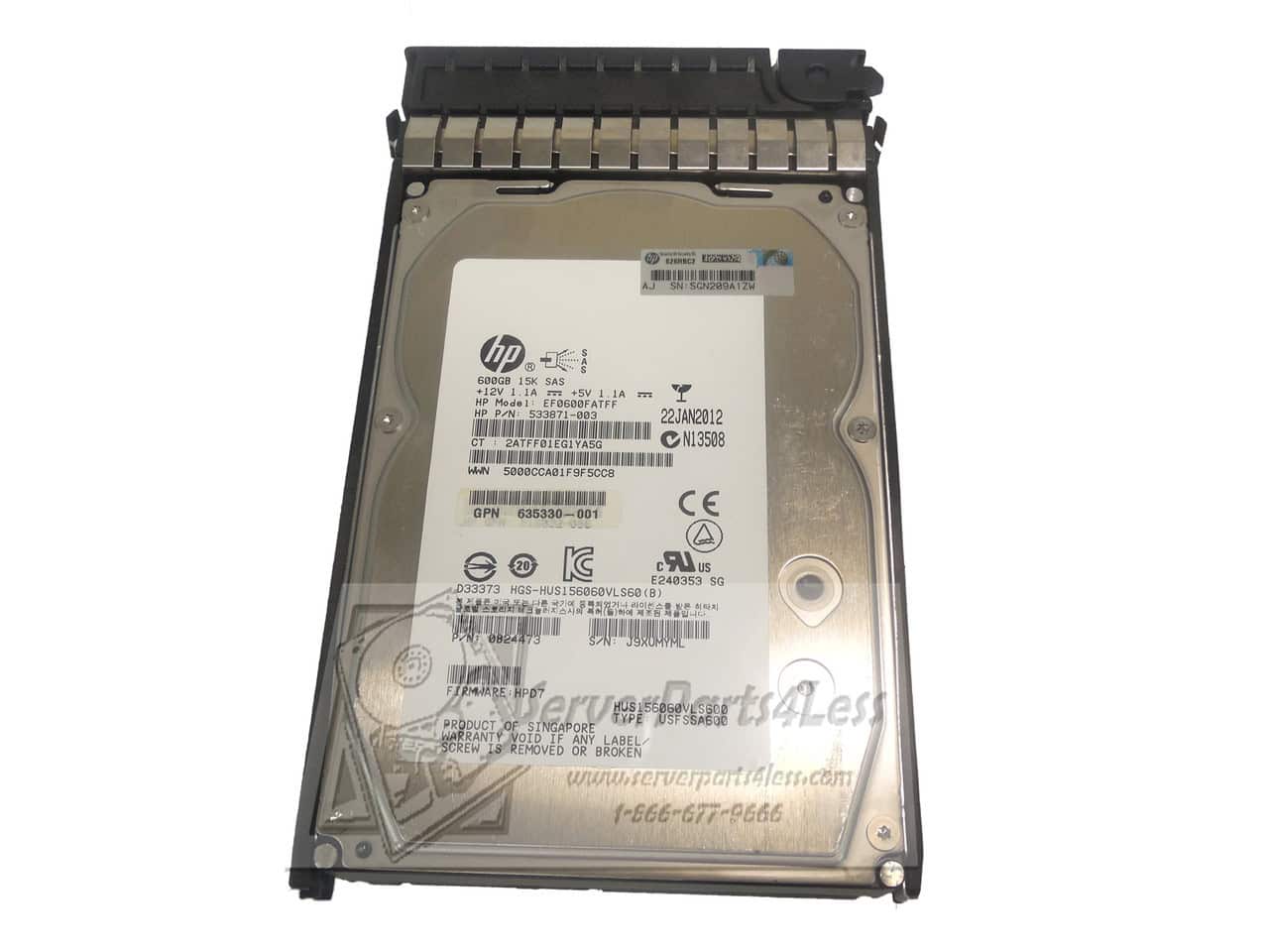 HP HDD 600Gb SAS 15.000Rpm (583718-001) thumbnail