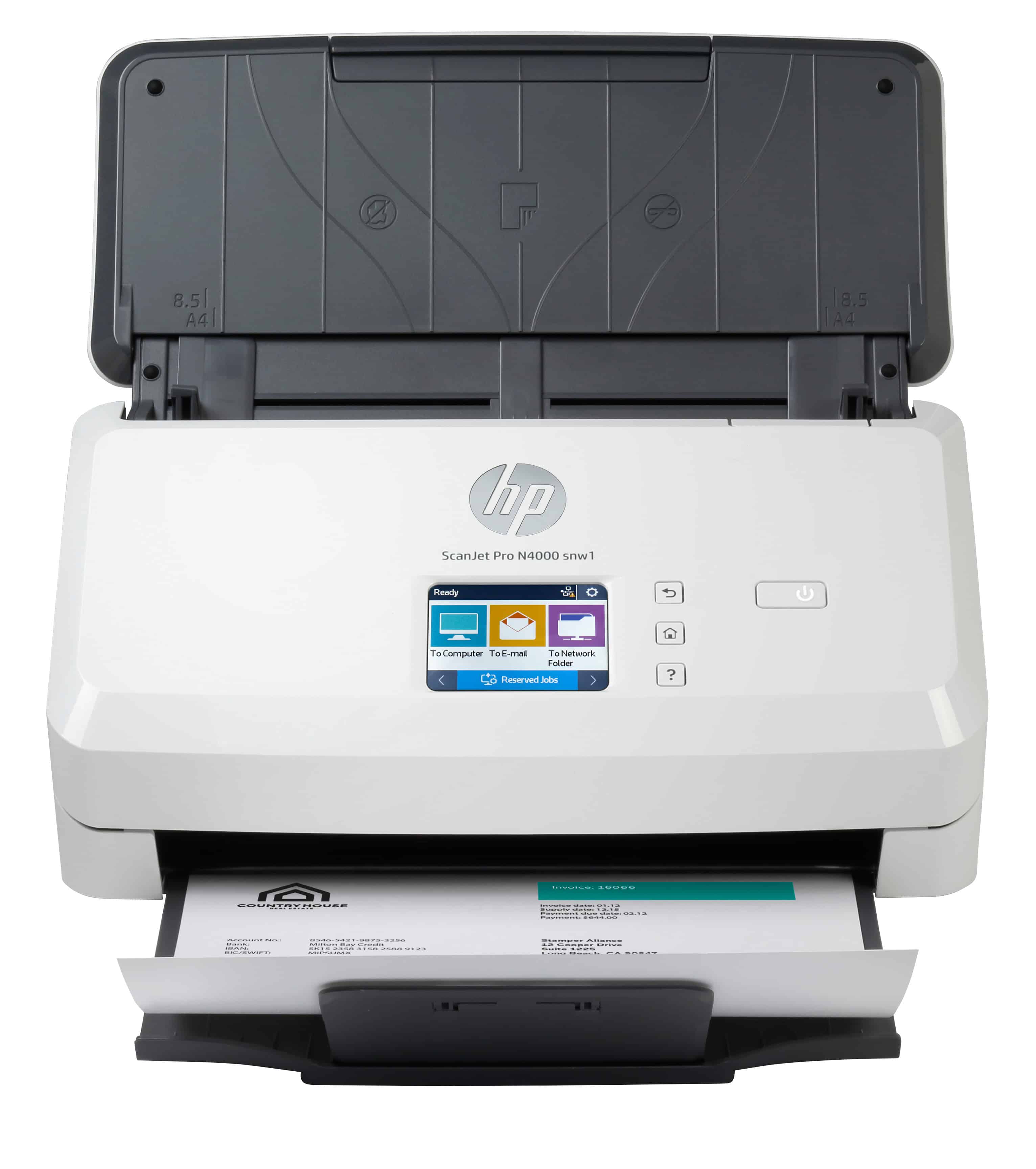 HP ScanJet Pro N4000 snw1 Paginascanner 600 x 600 DPI A4 Zwart, Wit (6FW08A) thumbnail
