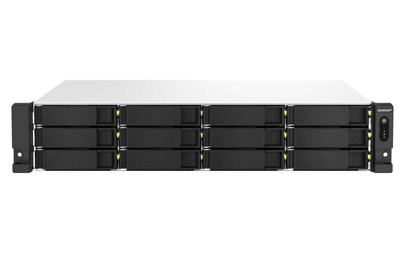 QNAP TS-1264U-RP NAS Rack (2U) Ethernet LAN Aluminium, Zwart (TS-1264U-RP-8G) thumbnail