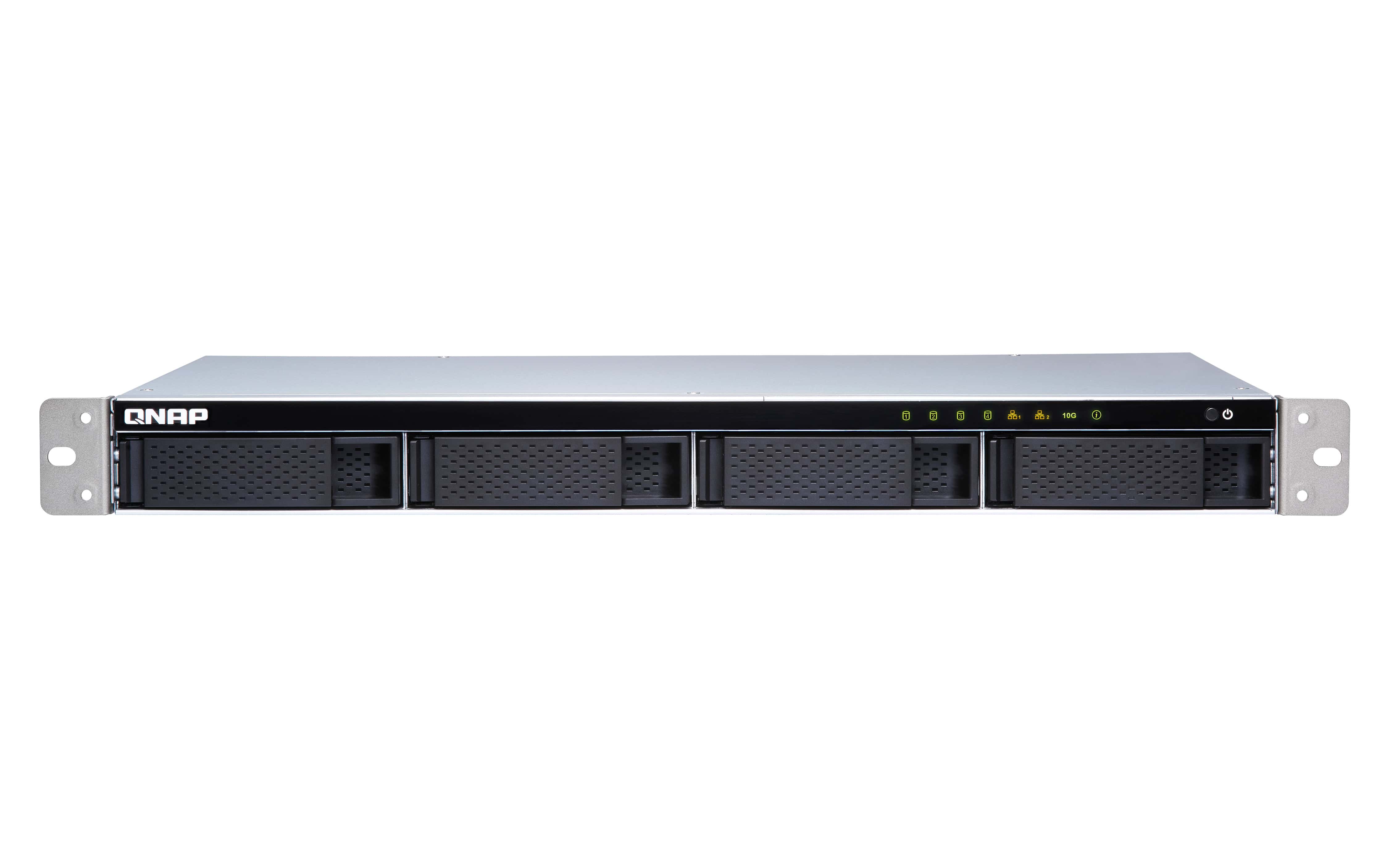 QNAP TS-431XeU NAS Rack (1U) Annapurna Labs Alpine AL-314 2 GB DDR3 0 TB QNAP QTS Zwart, Roestvrijstaal (TS-431XEU-2G) thumbnail