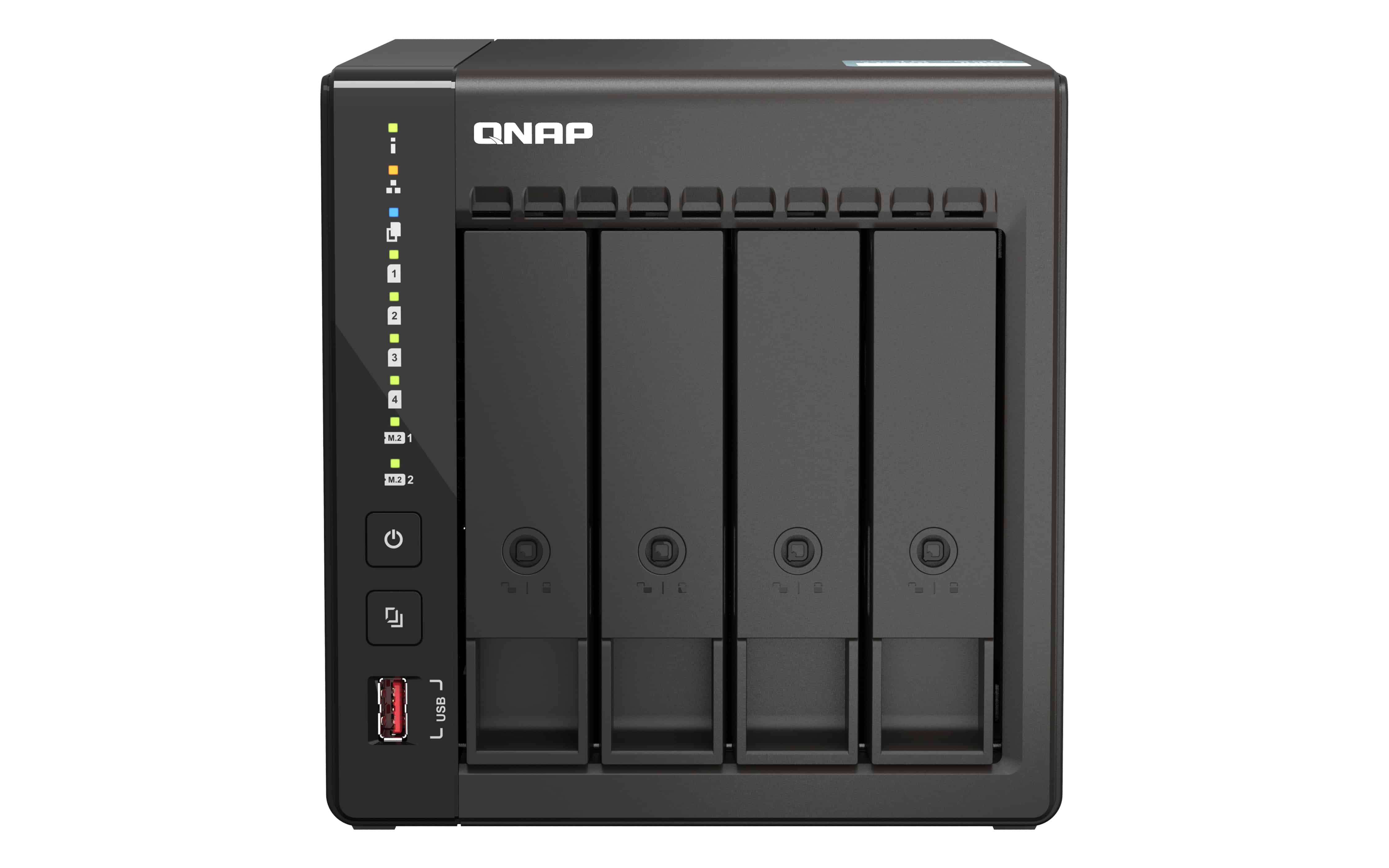 QNAP TS-453E NAS Tower Ethernet LAN Zwart J6412 (TS-453E-8G) thumbnail