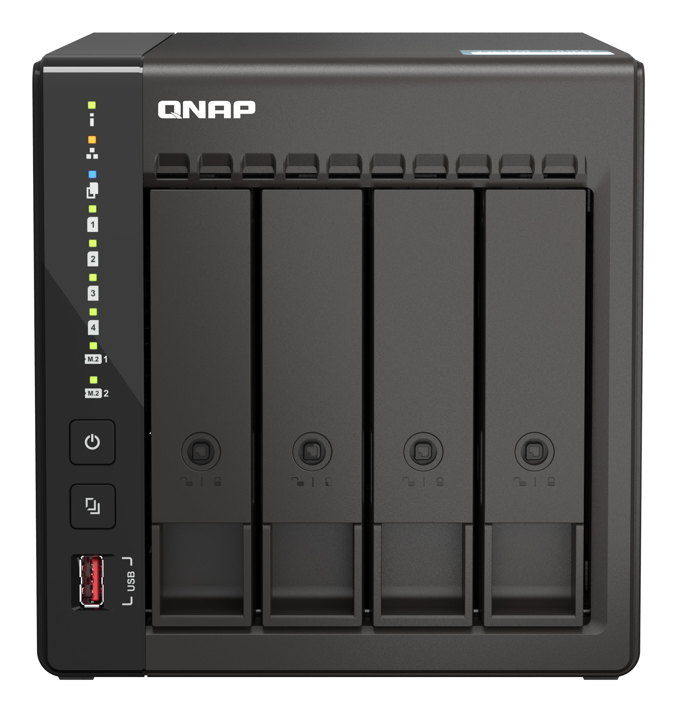 QNAP TS-453E NAS Tower Intel® Celeron® J6412 8 GB 0 TB QNAP QTS Zwart (TS-453E-8G) thumbnail