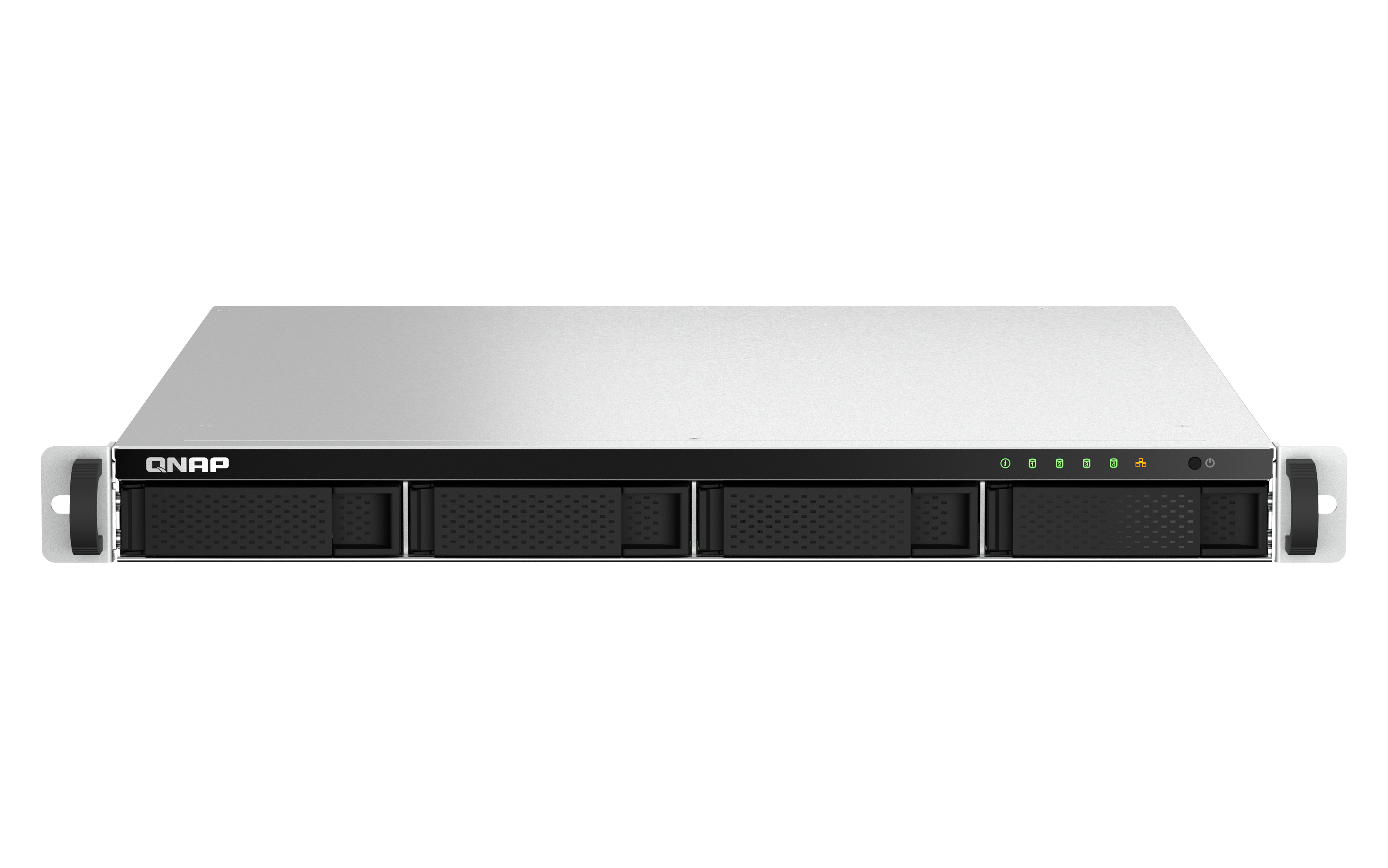 QNAP TS-464U NAS Rack (1U) Intel® Celeron® N5095 8 GB DDR4 0 TB QNAP Turbo System Aluminium, Zwart (TS-464U-8G) thumbnail