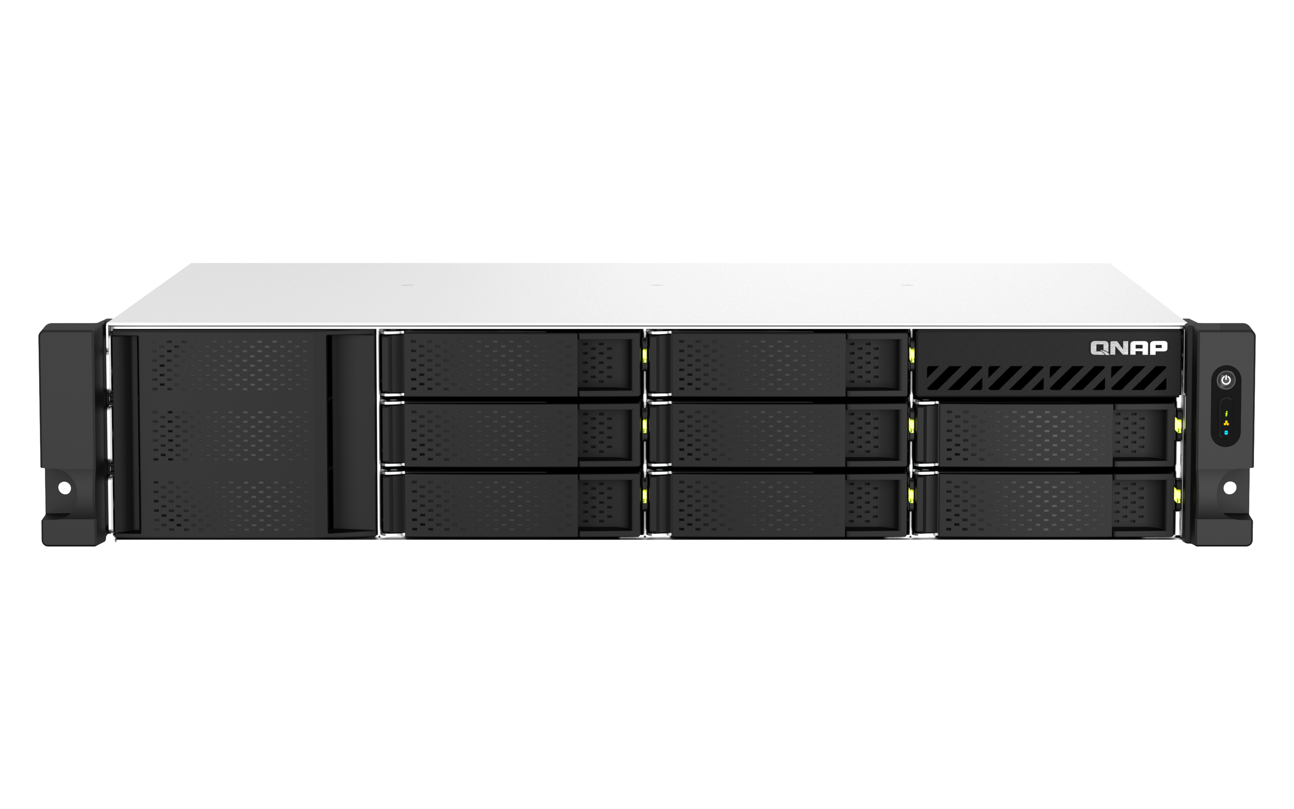 QNAP TS-864EU NAS Rack (2U) Intel® Celeron® 8 GB DDR4 0 TB QNAP Turbo System Zwart (TS-864EU-8G) thumbnail