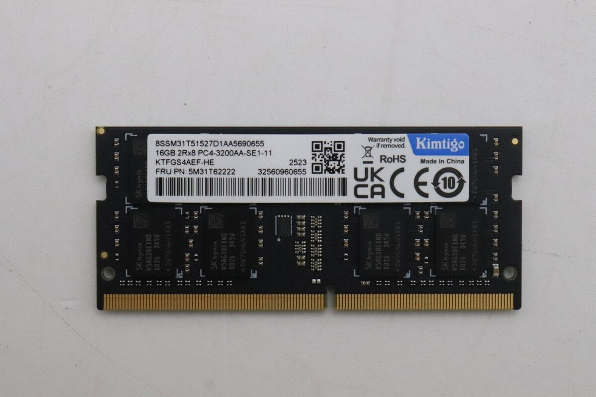 Lenovo MEMORY SODIMM,16GB,DDR4,3200,Tigo (5M31T62222) (5M31T62222) thumbnail