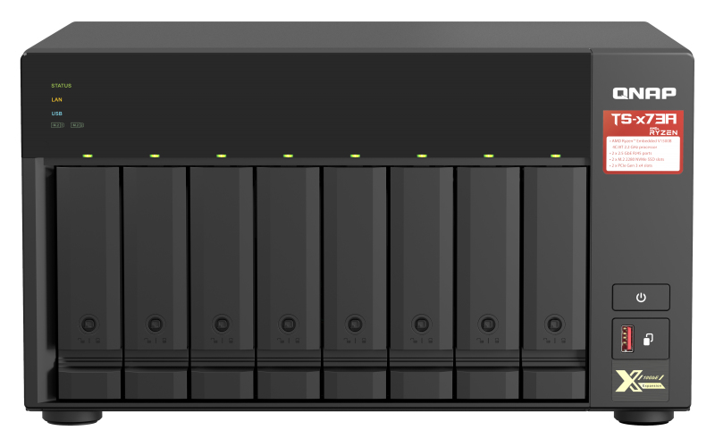QNAP TS-873A NAS Tower Ethernet LAN Zwart V1500B (TS-873A-8G) thumbnail