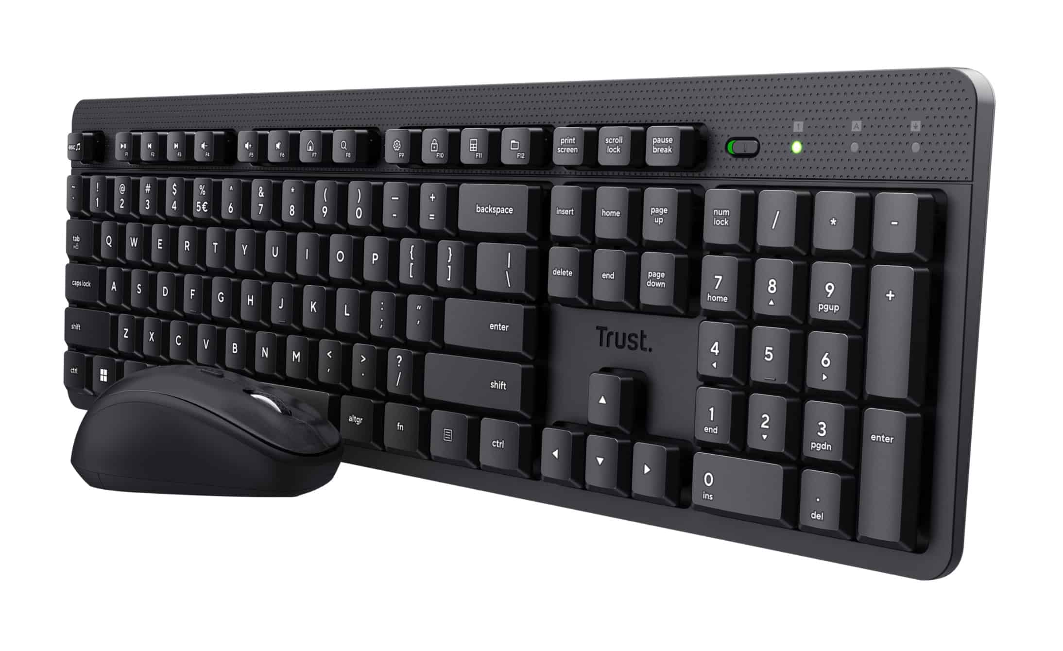 Trust Ody V2 Draadloze toetsenbord + muis set – Draadloze toetsenbord‑ en muisset – QWERTY – Zwart (25018) thumbnail