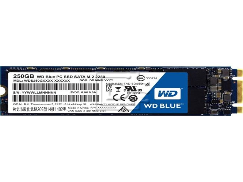 Western Digital WD Blue SSD 250GB SATA III 6Gbs M.2 2280 7mm Bulk (WDS250G1B0B) (WDS250G1B0B) thumbnail