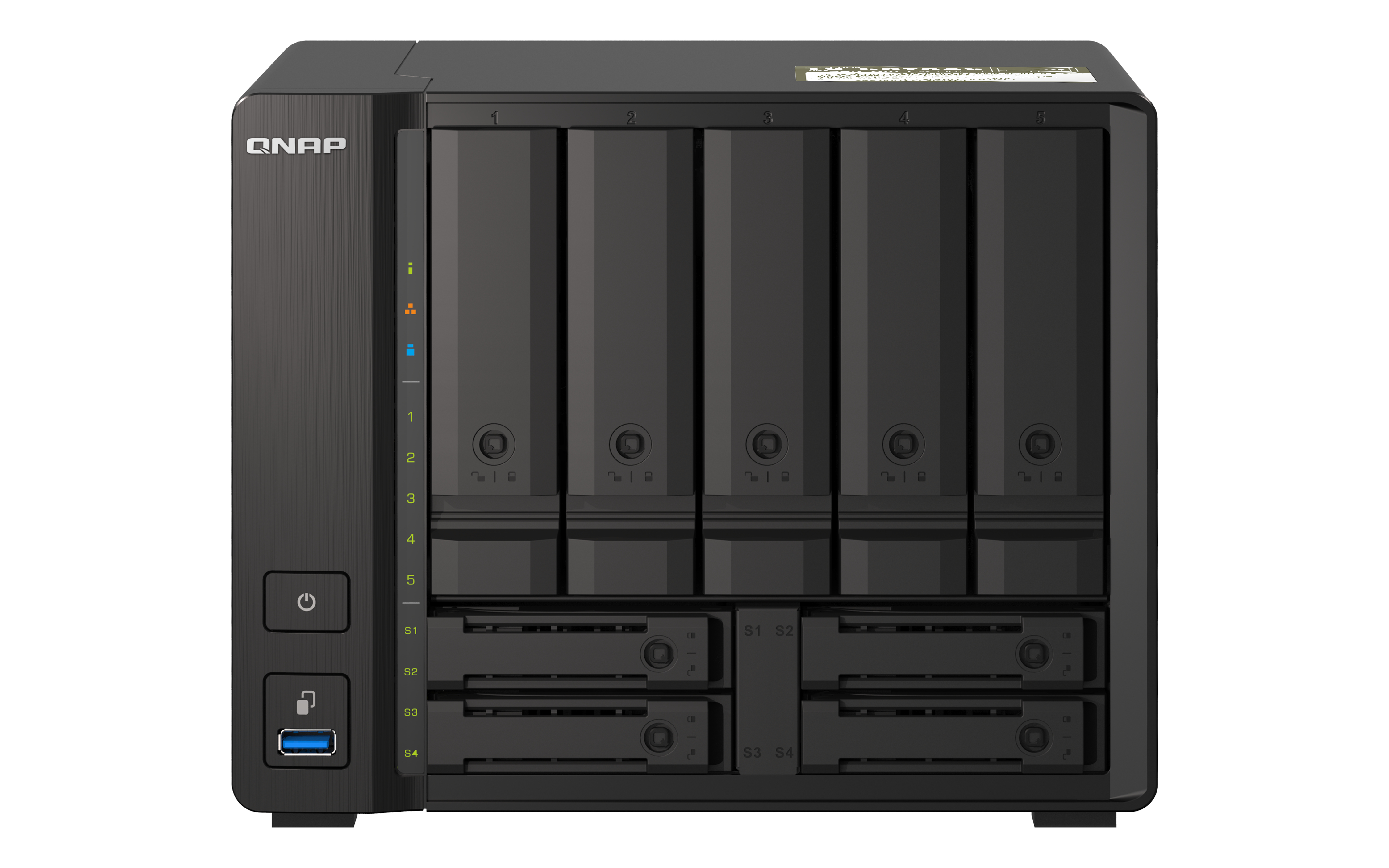 QNAP TS-H973AX NAS Tower Ryzen Embedded V1500B 8 GB DDR4 0 TB QuTS hero Zwart (TS-H973AX-8G) thumbnail
