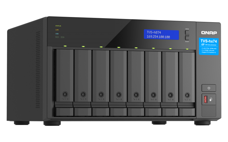 QNAP TVS-h874 NAS Tower Ethernet LAN Zwart i5-12400 (TVS-H874-I5-32G) thumbnail