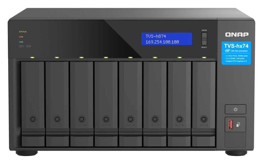 QNAP TVS-h874 NAS Tower Ethernet LAN Zwart (TVS-H874-I7-32G) thumbnail