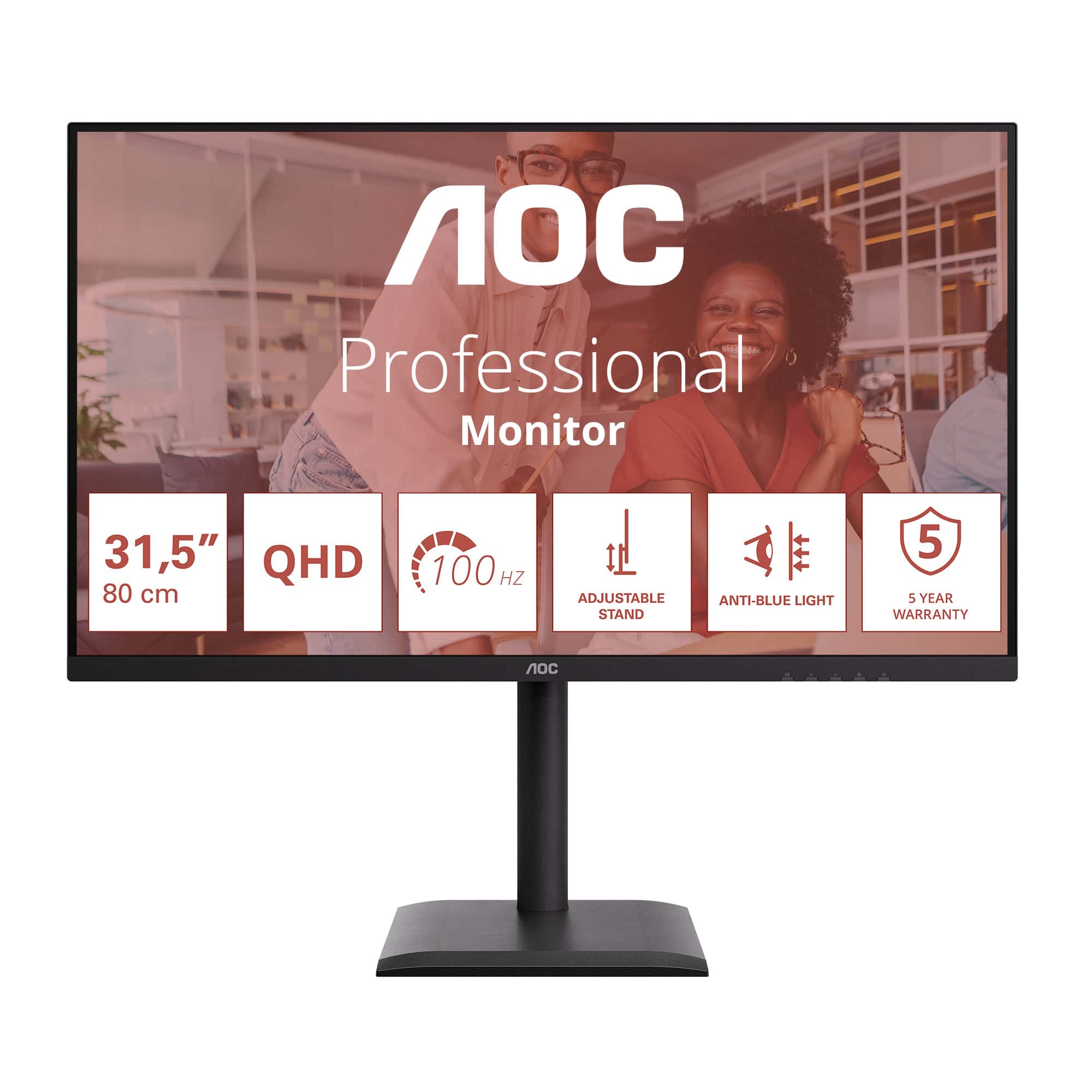 AOC E4 Q32E4U computer monitor 80 cm (31.5") 2560 x 1440 Pixels Quad HD LED Zwart (Q32E4U) thumbnail