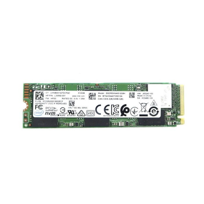 Intel Solid-State Drive 660p Series - SSD - verschlüsselt - 512GB - intern - M.2 2280 - PCI Express 3.0 x4 (NVMe) - 256-Bit-AES  (SSDPEKNW512G8X1) thumbnail