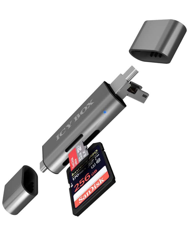 ICY BOX IB-CR200-C geheugenkaartlezer USB 2.0 Zwart (IB-CR200-C) thumbnail