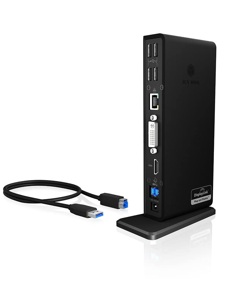 ICY BOX IB-DK2241AC Bedraad USB 3.2 Gen 1 (3.1 Gen 1) Type-A Zwart (IB-DK2241AC) thumbnail