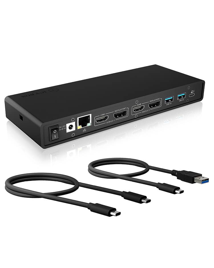 ICY BOX IB-DK2245AC Bedraad USB 3.2 Gen 1 (3.1 Gen 1) Type-C Zwart (IB-DK2245AC) thumbnail