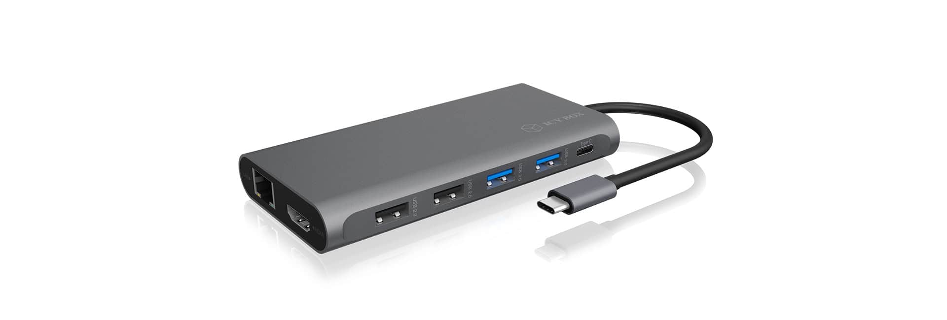 ICY BOX IB-DK4050-CPD Bedraad USB 3.2 Gen 1 (3.1 Gen 1) Type-C Antraciet (IB-DK4050-CPD) thumbnail