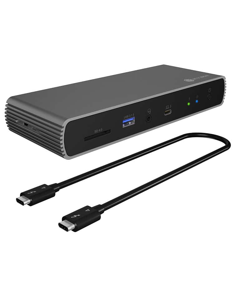 ICY BOX IB-DK8801-TB4 Bedraad Thunderbolt 4 Antraciet, Zwart (IB-DK8801-TB4) thumbnail