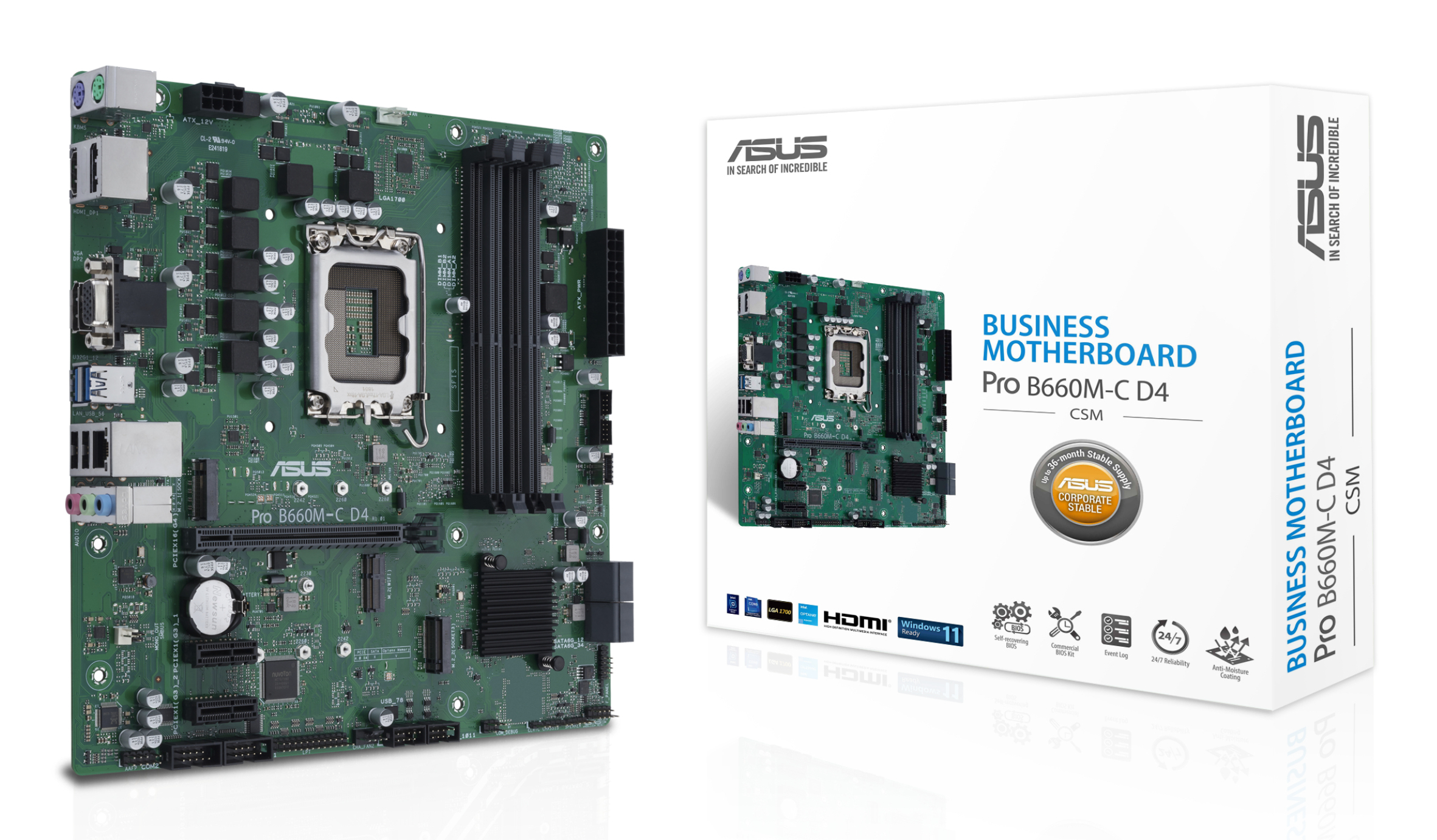 ASUS PRO B660M-C D4-CSM Intel B660 LGA 1700 micro ATX (90MB19B0-M1EAYC) thumbnail