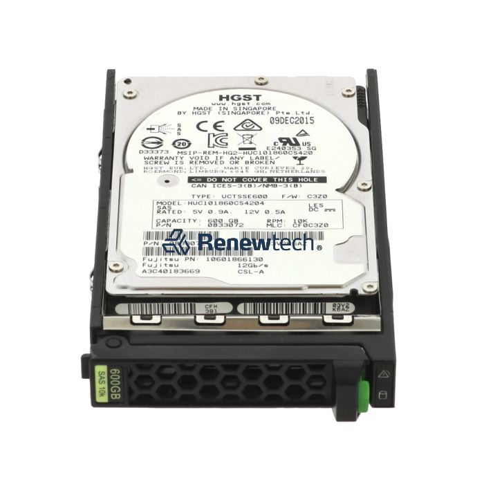 Fujitsu 600GB SAS HDD 12G 10K 512n 2.5in (S26461-F5729-L160) thumbnail