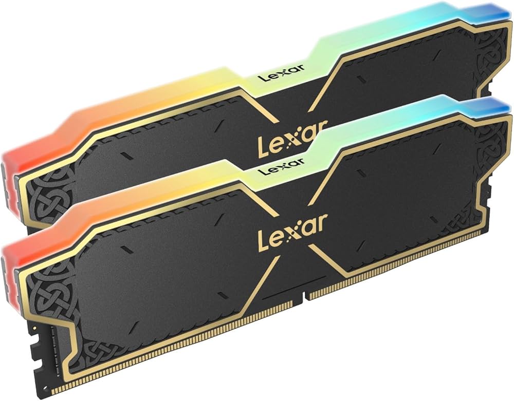 Lexar DDR5 THOR 2.0 2x16GB 6000 CL38 1.3V Memory with heatsink and RGBlighting Black Color Dual pack (LD5U16G60C38BV-RGD) thumbnail