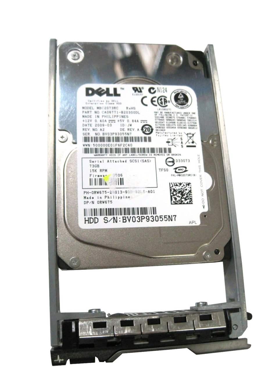 Dell 73GB 15K SAS 2.5inch HDD (4053162425279-RFB) thumbnail