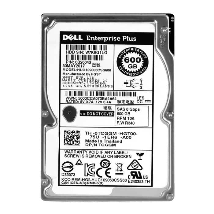 Dell 250GB 7.2K 6G 3.5INCH SATA HDD (KCCGN-RFB) thumbnail