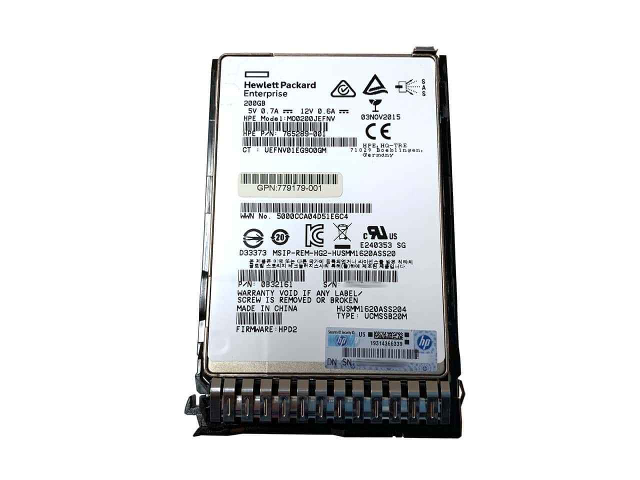 HPE 200GB SAS 12G SFF ME EM SC SSD 779164-B21 bulk (780430-001) thumbnail