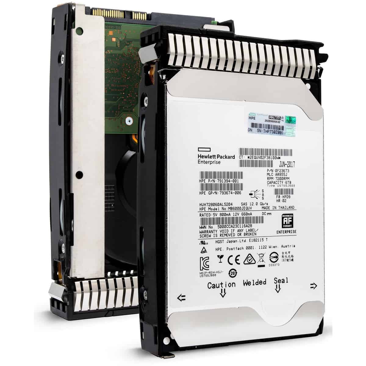 HPE 6TB SATA 12G 7.2K LFF SC 512e HDD 793771-001 (793699-B21) thumbnail