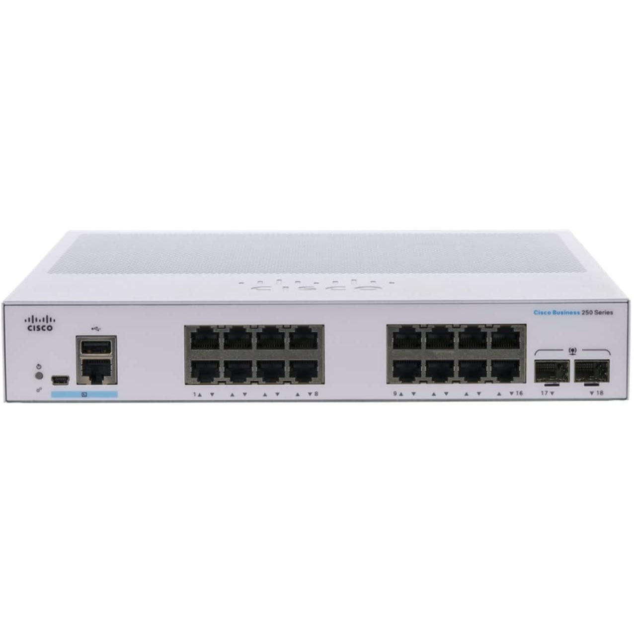 Cisco Network Switch Managed L2/L3 (CBS250-16P-2G-UK-RF) thumbnail