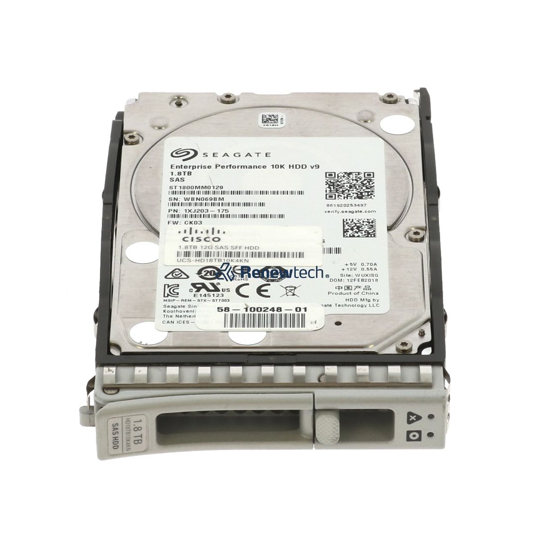 Cisco Excess - 1.8TB 12G SAS 10K (UCS-HD18TB10K4KN-WS-RFB) thumbnail