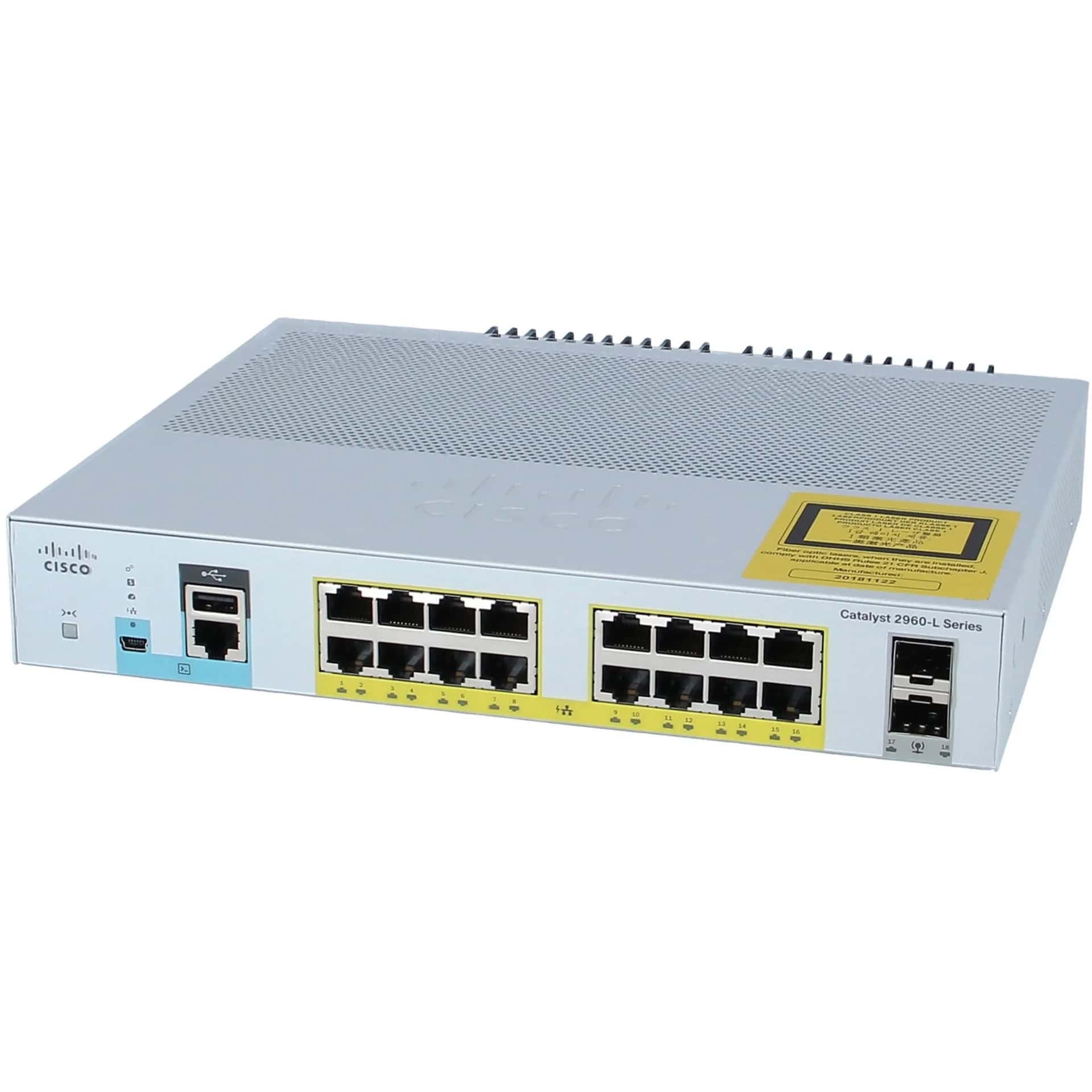 Cisco Switch/Cat 2960L 16GigE 2x1G (WS-C2960L-16PS-LL-RFB) thumbnail