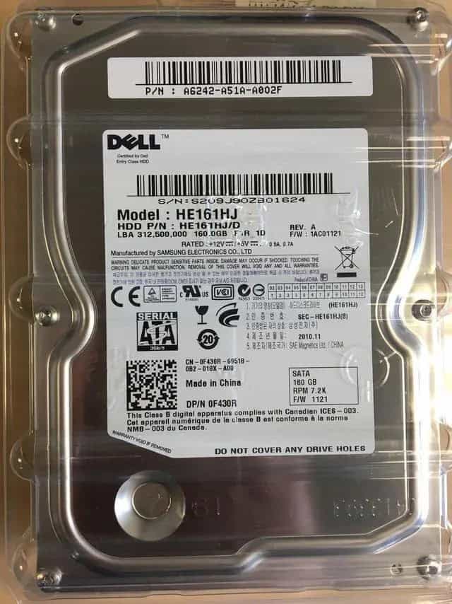 Dell 160GB SATA 3.5inch 7200rpm HDD (4053162033511-RFB) thumbnail
