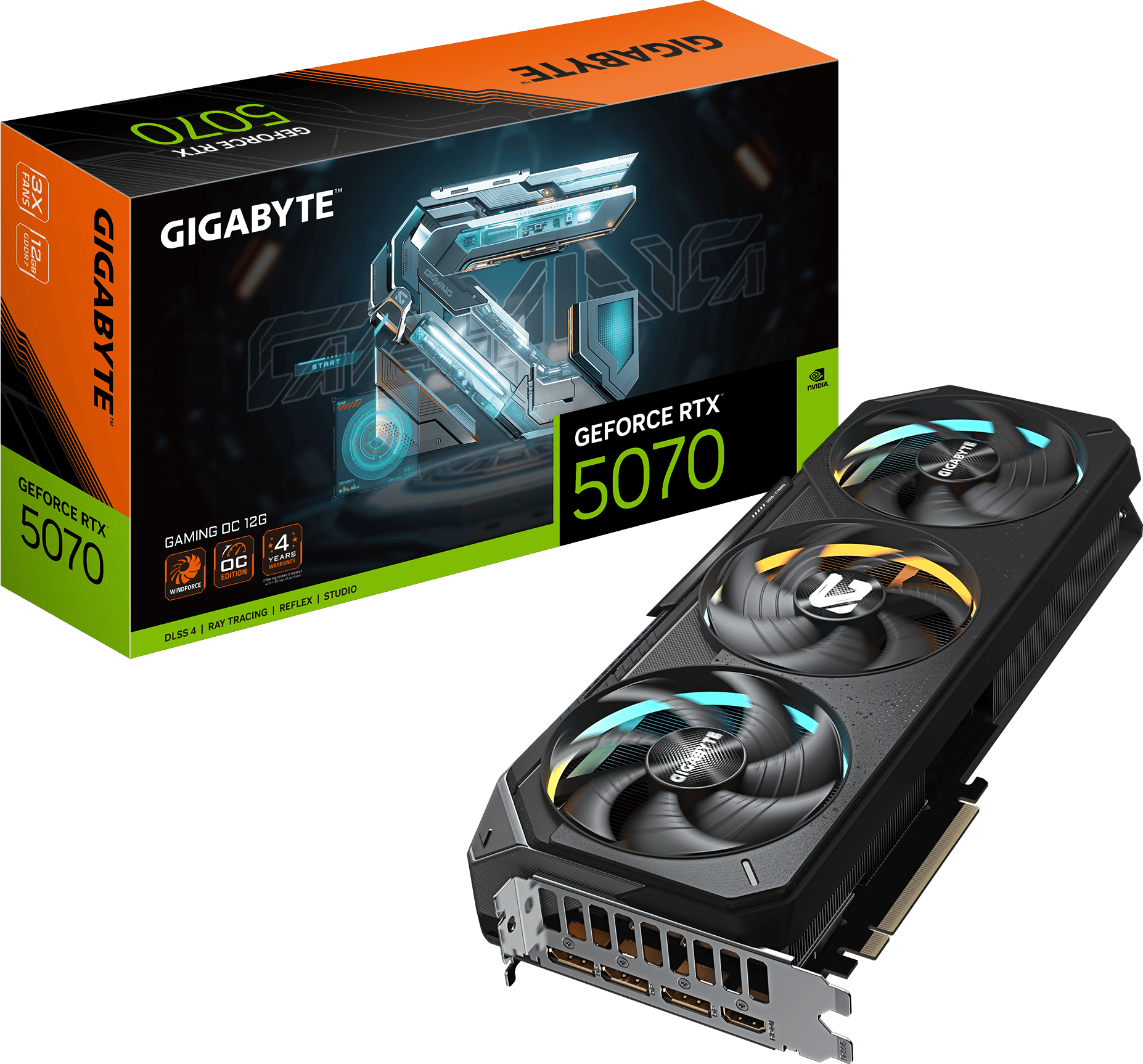 GIGABYTE GeForce RTX 5070 AERO -OC -12GB -GDDR7 (GV-N5070AEROOC-12GD) thumbnail