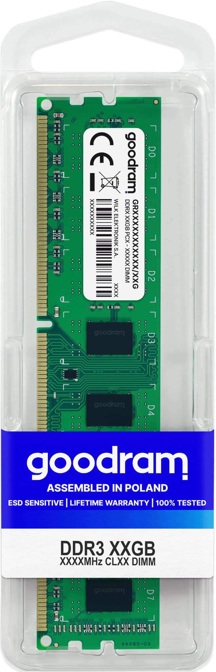 Goodram GR1600D3V64L11/8G geheugenmodule 8 GB 1 x 8 GB DDR3 240-pin DIMM (GR1600D3V64L11/8G) thumbnail