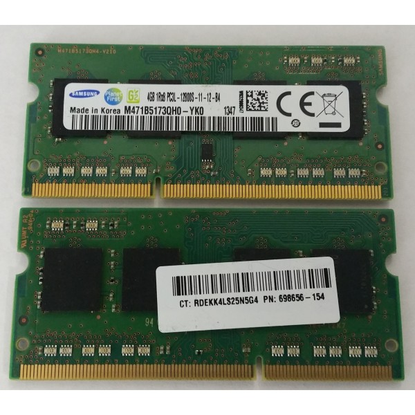HP MEMORY 4GB DDR PC3-12800 SODIMM (698656-154) thumbnail