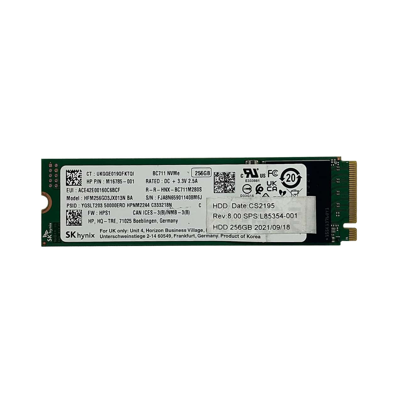 HP 256GB M.2 2280 PCIE NVME SSD (M16785-001) thumbnail