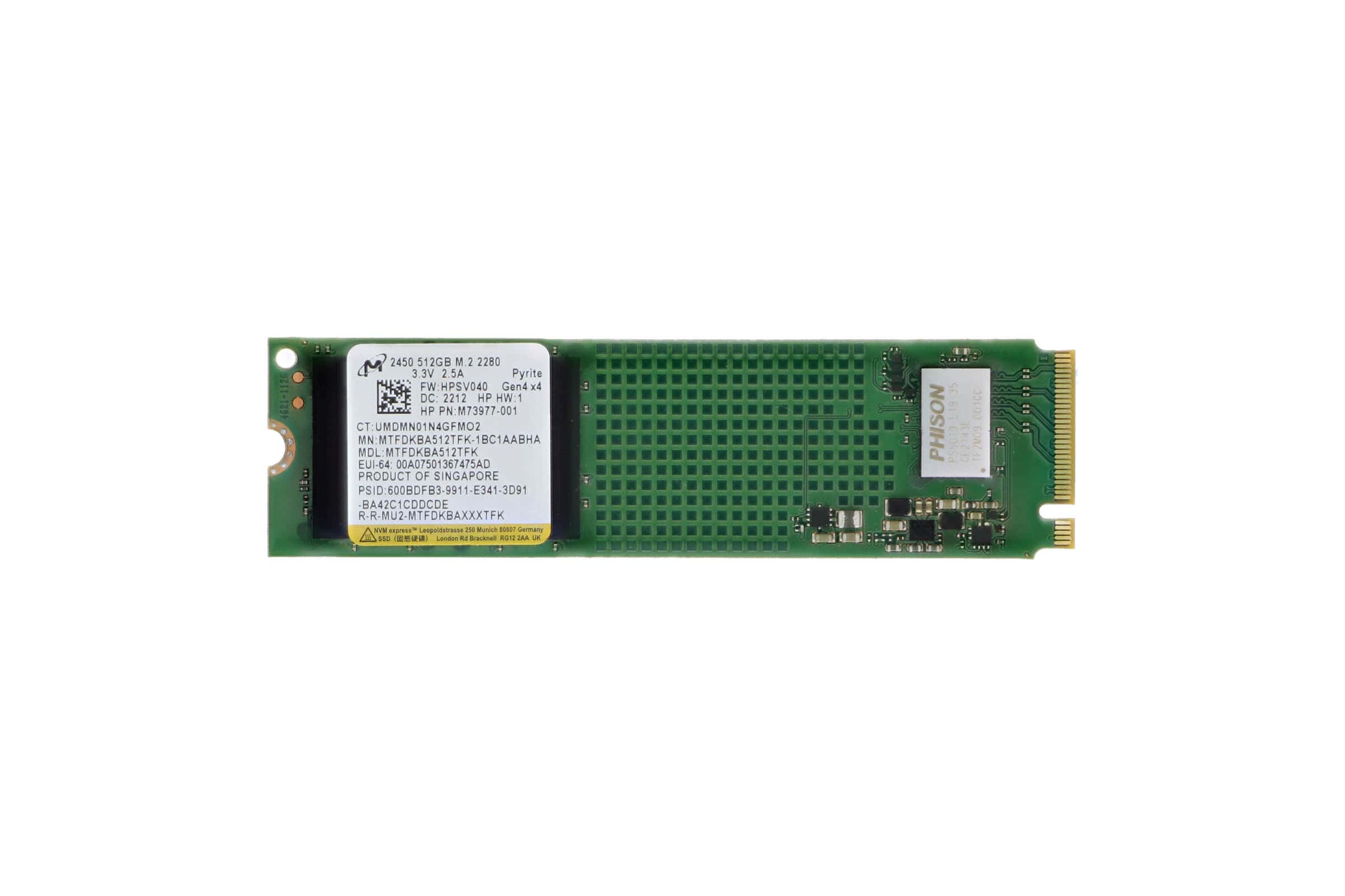 HP 256GB M.2 2280 PCIE 4X4 NVME SSD (M73976-001) thumbnail