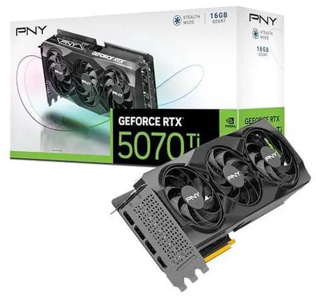 PNY RTX 5070 TI 16GB PNY VERTO OC Triple Fan GDDR7 3 Fan (VCG5070T16TFXPB1-O) thumbnail