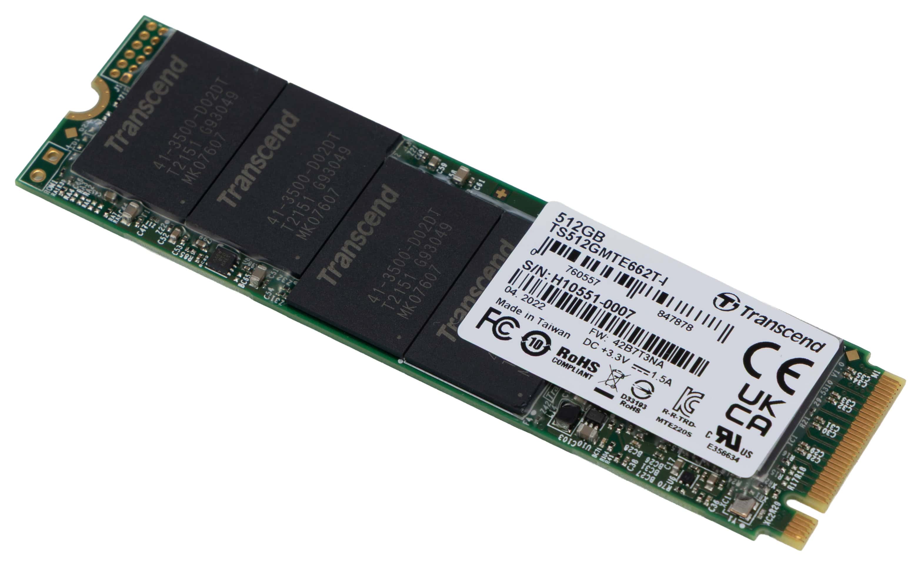 Transcend MTE662T - SSD - 512 GB - internal - M.2 2280 (double-sided) (TS512GMTE662T) thumbnail