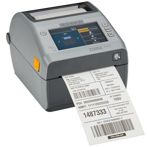 ZEBRA Direct Thermal Printer ZD621, Color Touch LCD_ 203 dpi, USB, USB Host, Ethernet, Serial, 802.11ax, BT5.3, All Countries Ex (ZD6A142-D4ER02EZ) thumbnail