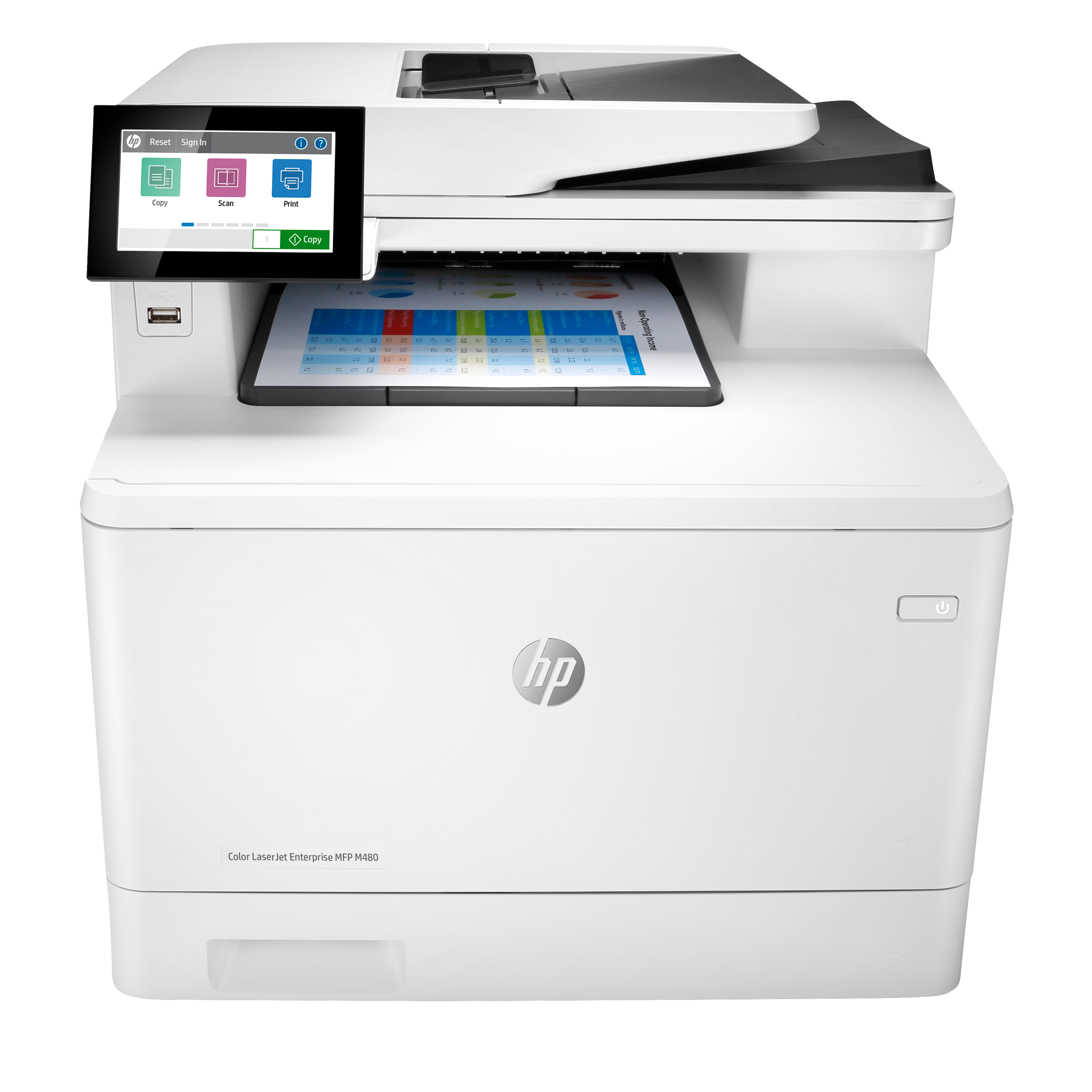 HP Color LaserJet Enterprise LaserJet Enterprise M480f Multifunction Kleur Printer, Alleen Ethernet; Kopieerapparaat, scanner (3QA55ABGJ) thumbnail