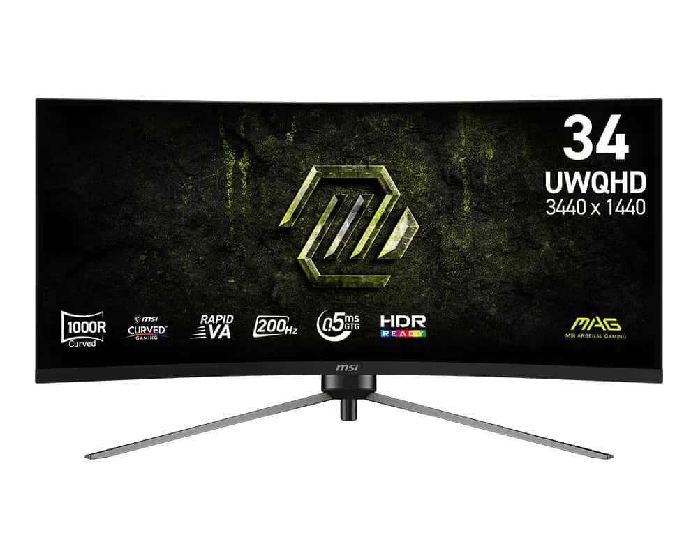 MSI MAG 345CQRF E20 computer monitor 86,4 cm (34") 3440 x 1440 Pixels UltraWide Dual Quad HD Zwart (9S6-3DD14H-030) thumbnail