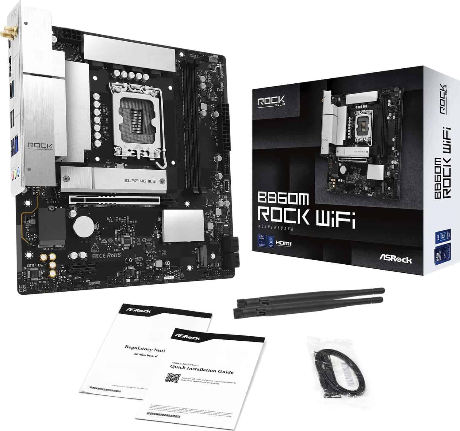 ASRock B860M Rock Wifi 1851 mATX HDMI/DP DDR5 (90-MXBU60-A0UAYZ) thumbnail