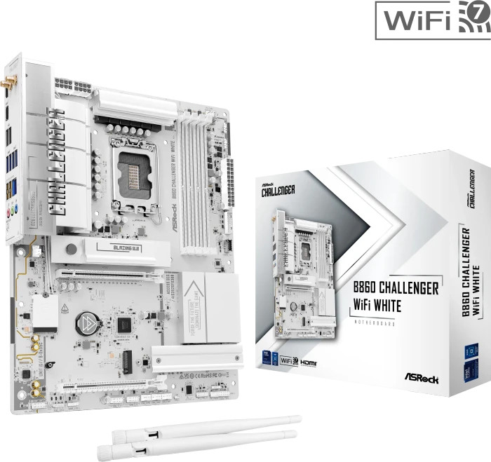 ASROCK B860 Challenger WiFi DDR5 Intel S1851 White retail (90-MXBUB0-A0UAYZ) thumbnail