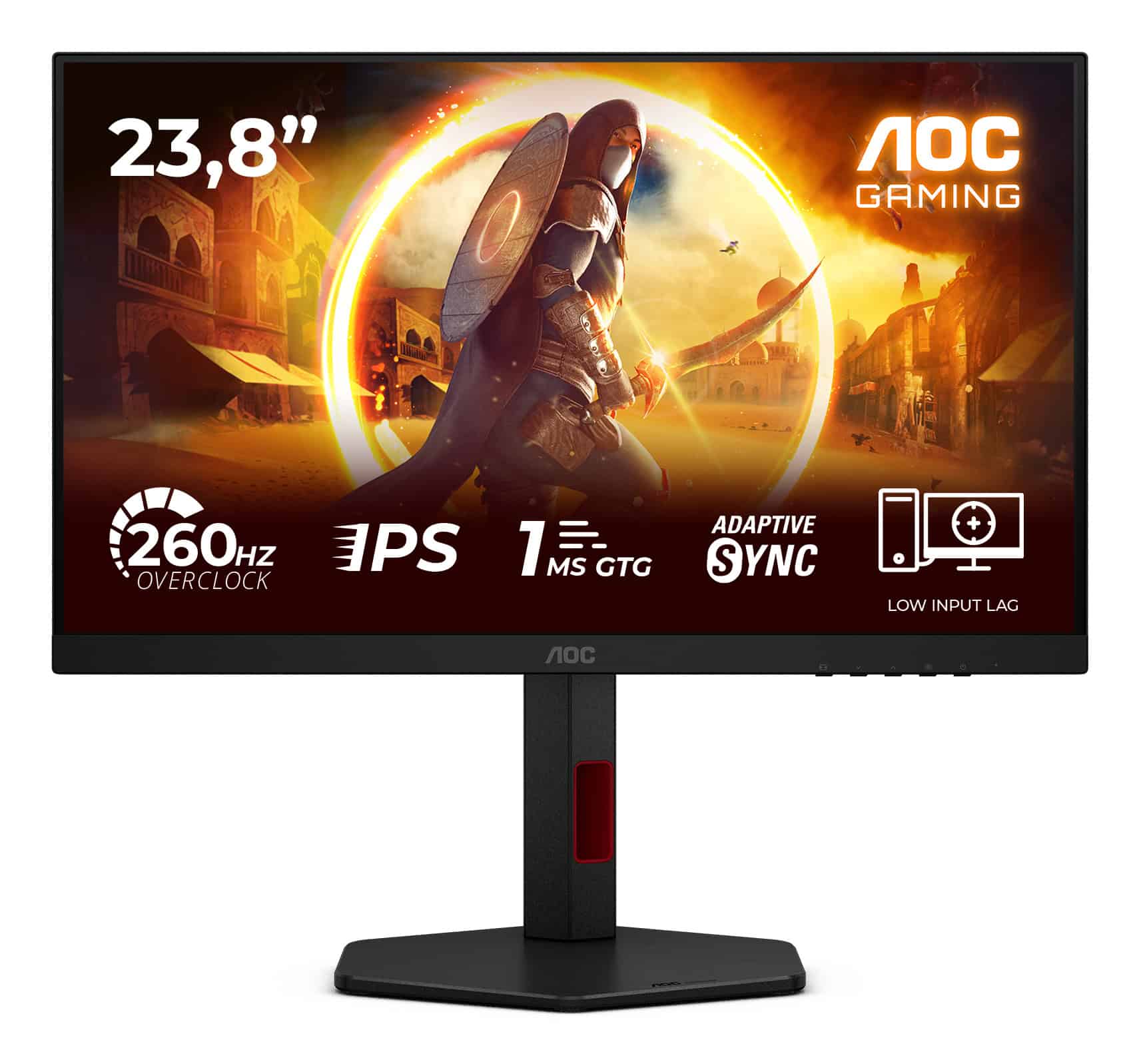 AOC G4 24G4ZR computer monitor 60,5 cm (23.8") 1920 x 1080 Pixels Full HD LED Zwart, Rood (24G4ZR) thumbnail