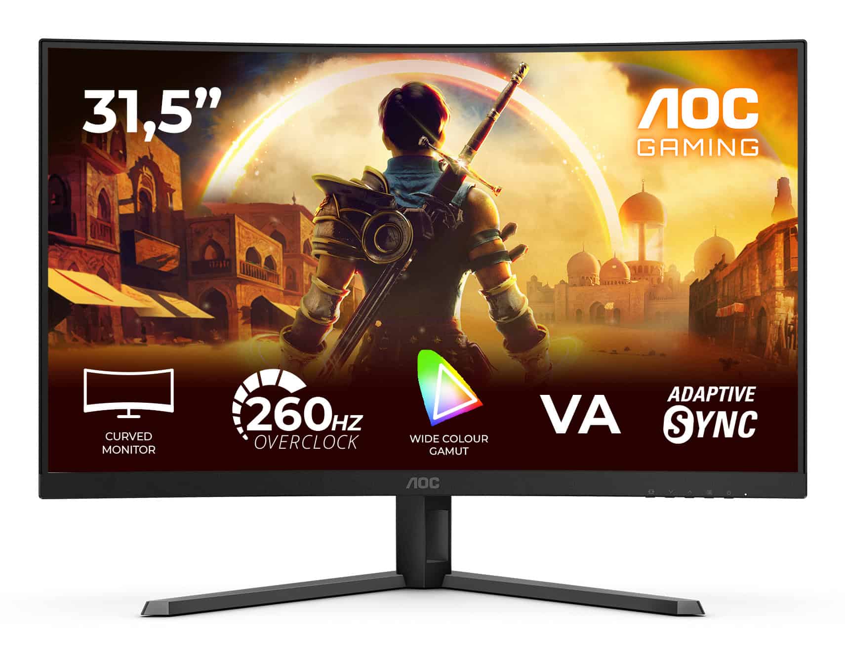 AOC G4 C32G42ZE computer monitor 80 cm (31.5") 1920 x 1080 Pixels Full HD LED Zwart, Rood (C32G42ZE) thumbnail