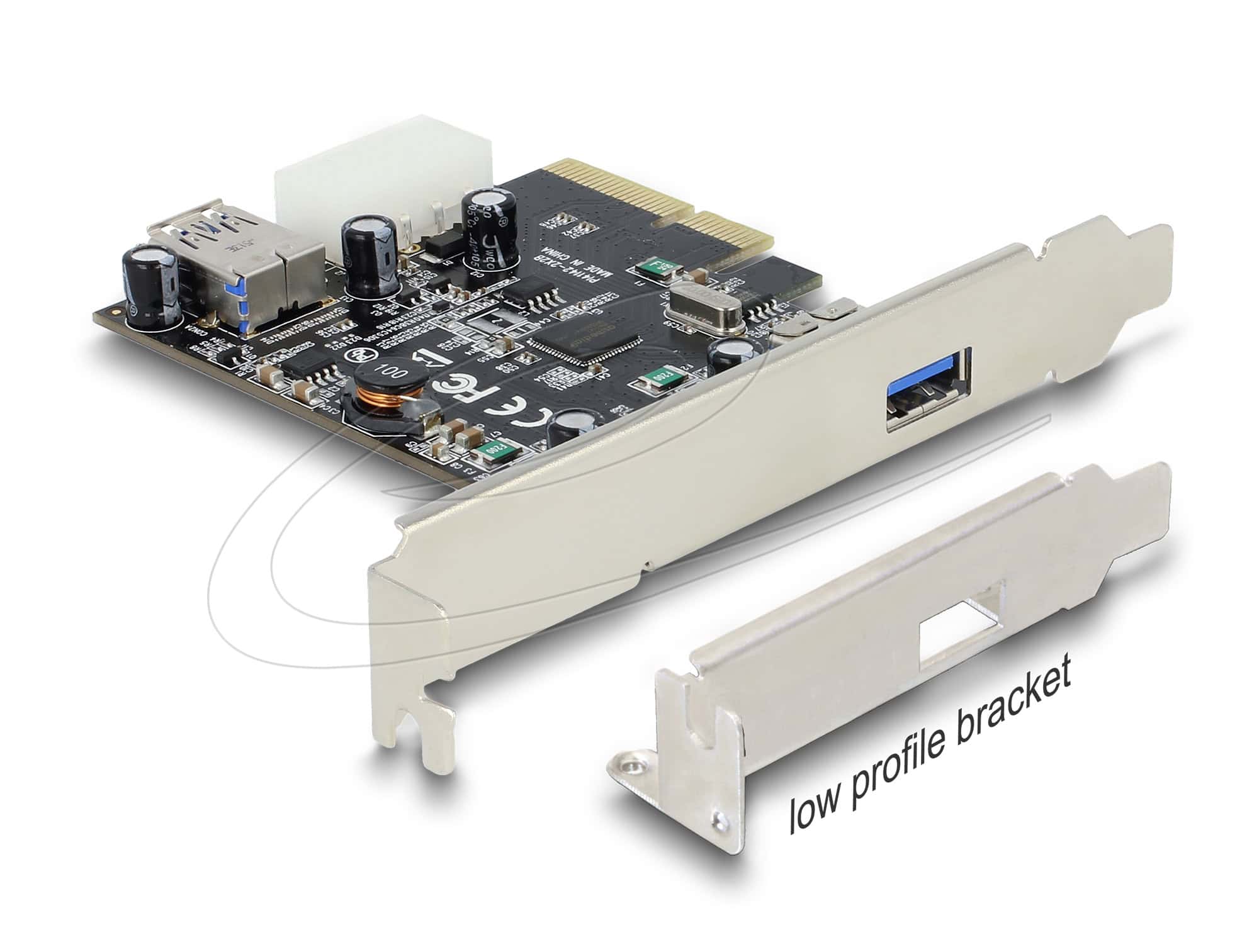Delock PCI Express x4 Karte > 1 x extern + 1 x intern SuperSpeed USB 10 Gbps (USB 3.1 Gen 2) Typ A Buchse (89399) thumbnail
